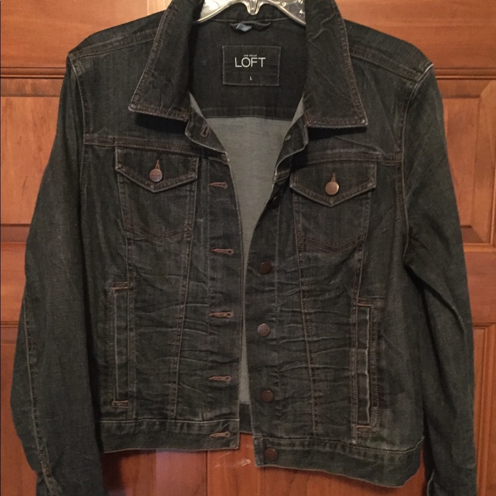 Loft lightweight distressed blue Jean jacket